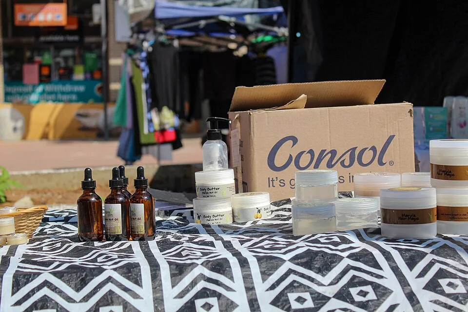 Natural skincare products and oils for humid weather