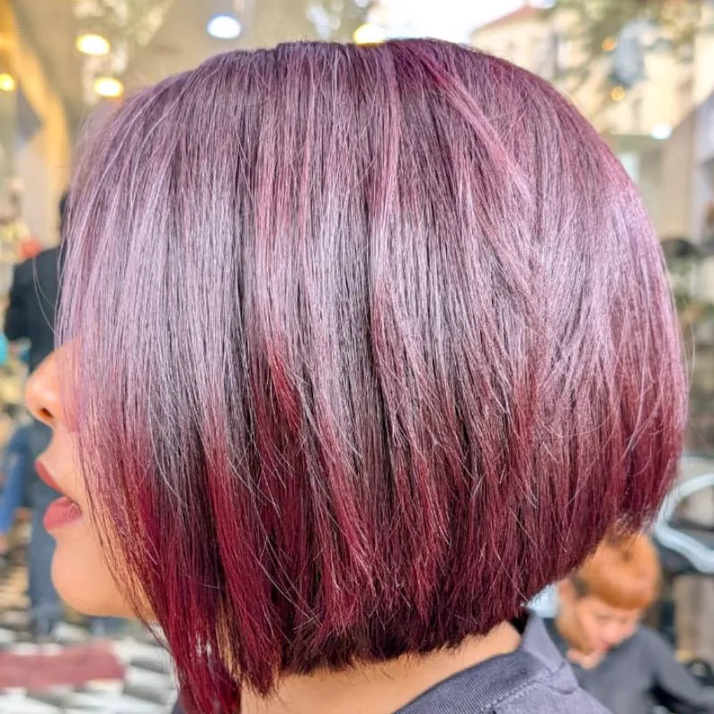 Hair straightening smoothing treatment result