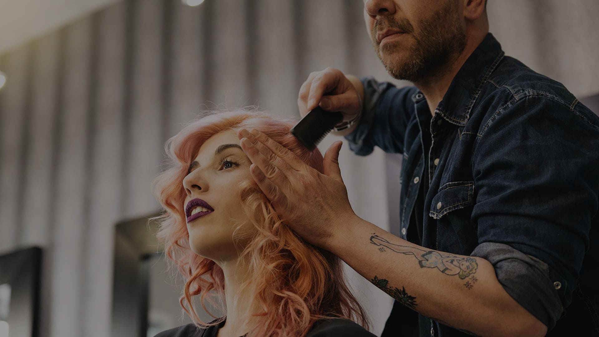 Hair styling transformation glamorous blowout curls